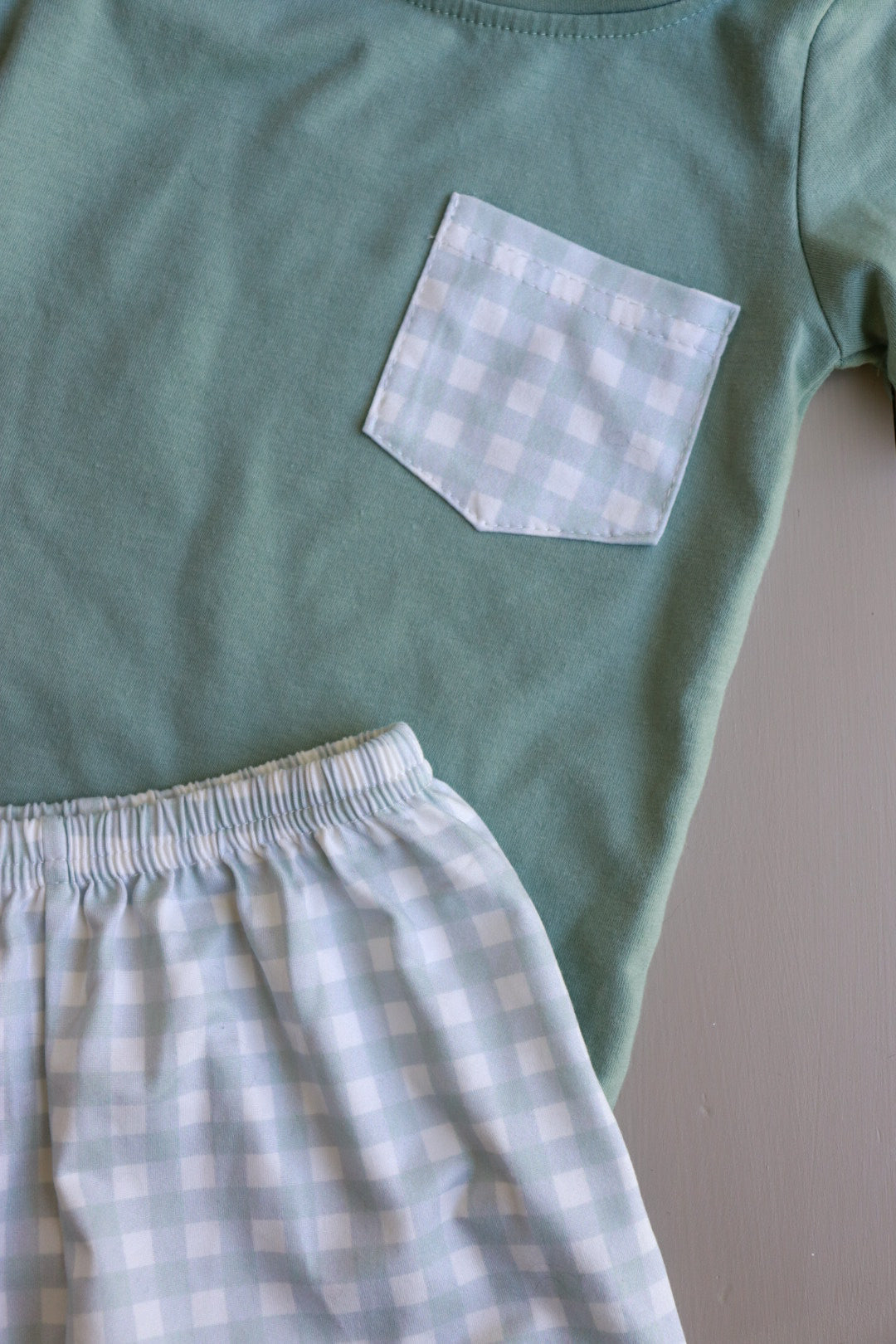 Green Plaid Boys Set