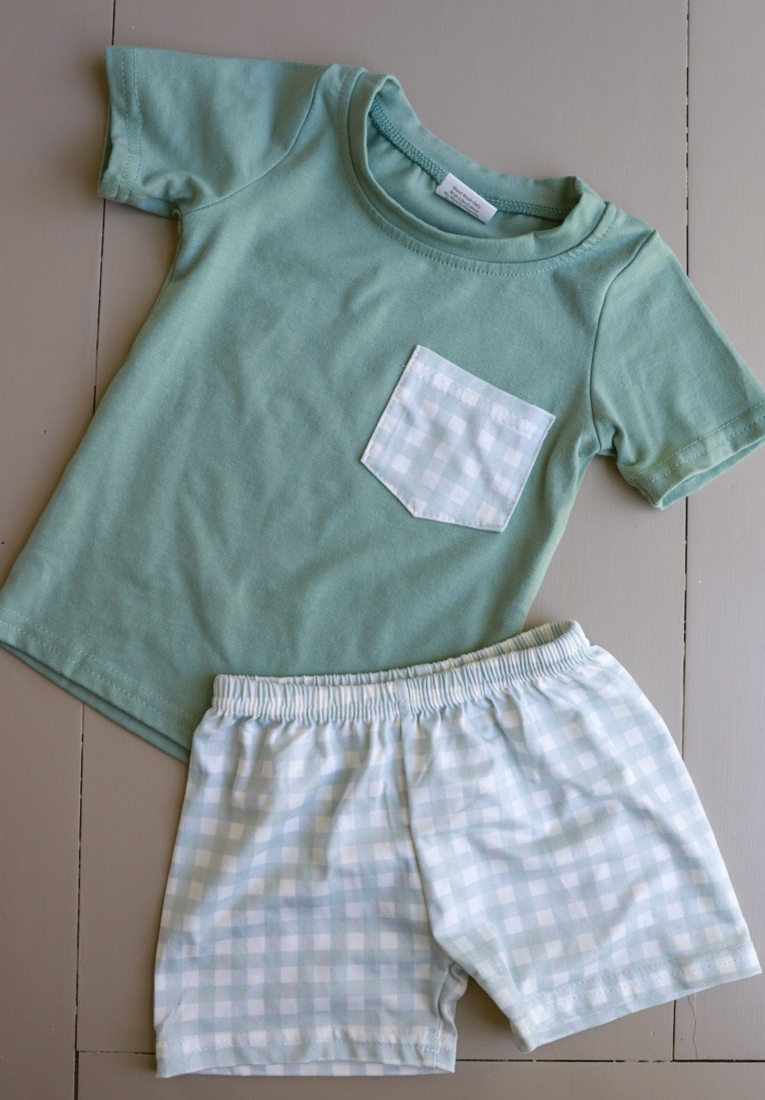 Green Plaid Boys Set